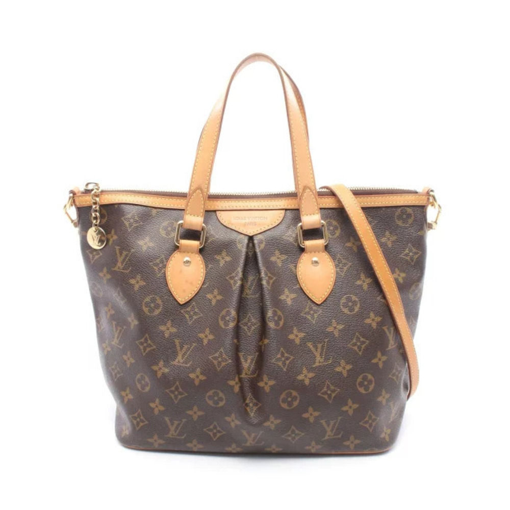 Louis Vuitton Palermo Monogram Handbag Canvas Leather Brown